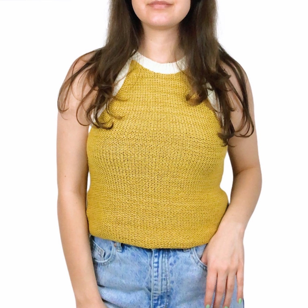 NWOT Anthropologie Moth mustard knit tank top